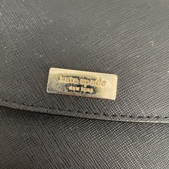 KATE SPADE Small Slim Line SAFFIANO Leather Black Wallet *READ* - Picture 2 of 10